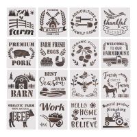 16Pcs Farmhouse Templates Art Drawing Stencil for Kid Painting Card Making DIY Scrapbooking Label Cards Furniture Decor Rulers  Stencils