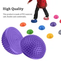 【ราคาถูกสุด】[Best deal] PVC Inflatable Half Yoga Balls Massage Point Ball Massage Point Fitball Exercises Fitness Balance Ball (Blue) - intl(Blue)