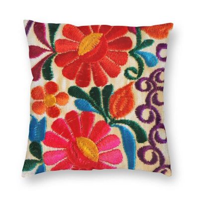 hot！【DT】∏◐  Flowers Embroidery Covers Room Print Pattern Textile Floral Cushion Cover Soft Pillowcase