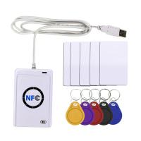 เครื่องอ่าน NFC USB การ์ด Ic ไร้การสัมผัสแบบสมาร์ท ACR122U และเครื่องทำสำเนาเครื่องถ่ายเอกสารแบบเครื่องถ่ายเอกสาร Rfid 5ชิ้น Uidแบบเปลี่ยนได้ที่ห้อยกุญแจบัตรติด