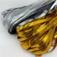 10yards/Lot 3/5/8/10mm Christmas Ribbon Handmade Gold/Silver Polyester Lace Ribbon For Christmas Decoration DIY Box Packaging Gift Wrapping  Bags