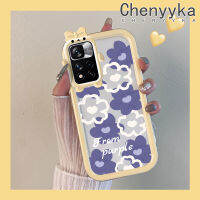 เคส Chenyyka สำหรับ Xiaomi Poco X4 NFC ลายการ์ตูนน่ารักลายกลีบดอกซิลิโคนนิ่มสีสันสดใสเคสโทรศัพท์โปร่งใสกันกระแทกเคสใสเคสป้องกันเลนส์กล้องปิศาจเล็กๆ