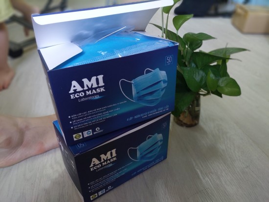 Combo 2 hộp khẩu trang y tế ami 4 lớp màu xanh, kháng khuẩn hiệu quả - ảnh sản phẩm 10