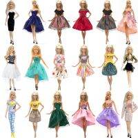 NK 1 Set Fashion Multicolor Outfit Dress Shirt Denim Grid Skirt Daily Casual Wear for Barbie Clothes Doll Accessories JJ