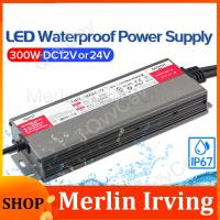 Merlin Irving Shop 300W LED Driver DC12V 24V IP67 Waterproof Lighting Transformers for Outdoor Lights Power Supply AC 175-265V 300W