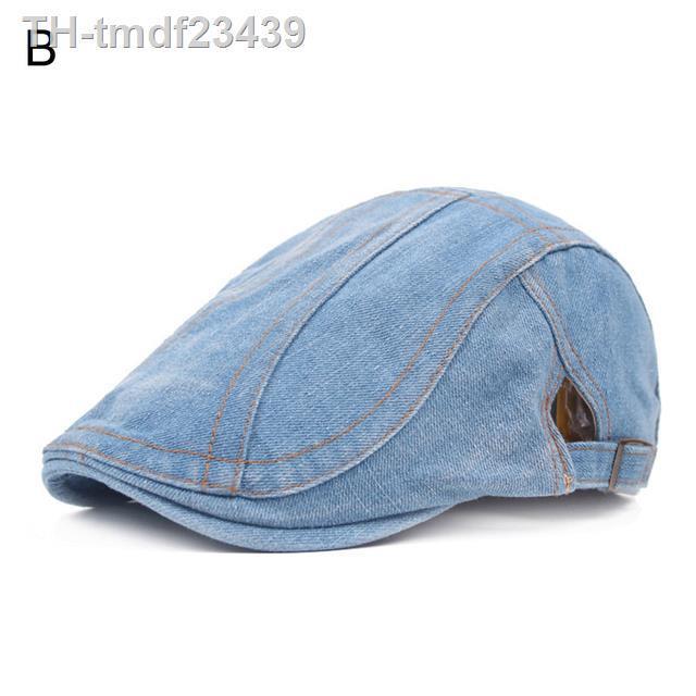 2022-jeans-beret-hat-for-men-denim-cap-fitted-cabbie-flat-gorras