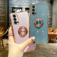 Ring Case For Samsung Galaxy A52 A72 S21 S20Plus Note 10 20 S23 Ultra Luxury Ring Holder Gold Plating Metal Stand Silicone Cover