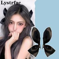 Lystrfac Korean 2Pcs Bow Hairpin for Women Girls Fashion Headdress Hairgrips Cute Back Head Top Clip Female Hair Accessories Hair Accessories