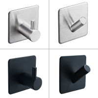 SUS304 Black Robe Hook Wall Hook Towel Hook for Bathroom Stainless Steel Coat Hook Rustproof Hook Hanger for Kitchen Hardware