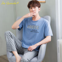 Mans Sleepwear Cotton Pajamas Summer Shorts Top+long Pants Mens Two Piece Fashion Homewear Sporty Casual Pijama Man Set new