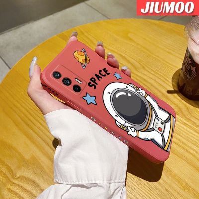 เคส JIUMOO สำหรับ Realme Q3 Pro X7สูงสุดเคสโทรศัพท์ซิลิโคนนิ่มลายการ์ตูนอวกาศอวกาศเคสกันกระแทกขอบสี่เหลี่ยมคลุมทั้งหมดดั้งเดิมป้องกันเลนส์กล้อง
