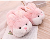 Winter Fur Fox Warm Cotton slipper Soft Plush Slides Flip Flop Furry Slippers Women Cute Rabbit Non slip Flat Indoor Home shoes