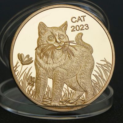 【CC】✗™▨  2023 Year of CAT Commemorative Coins Gold Elizabeth II Souvenirs New Gifts
