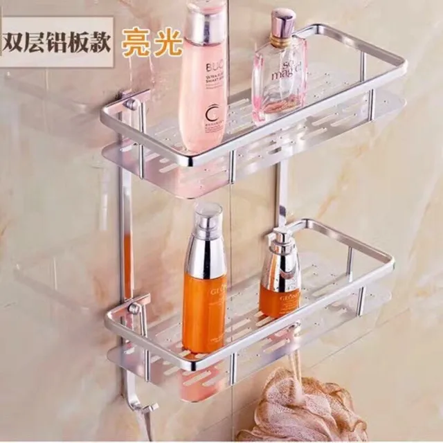 2 layer Aluminum wall mounted Bathroom Organizer Rack Lazada PH