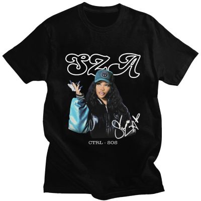 Rapper Sza Ctrl X Sos Album Print Tshirt Vintage Punk T Oversized Men Hip Hop Harajuku Cotton Tee