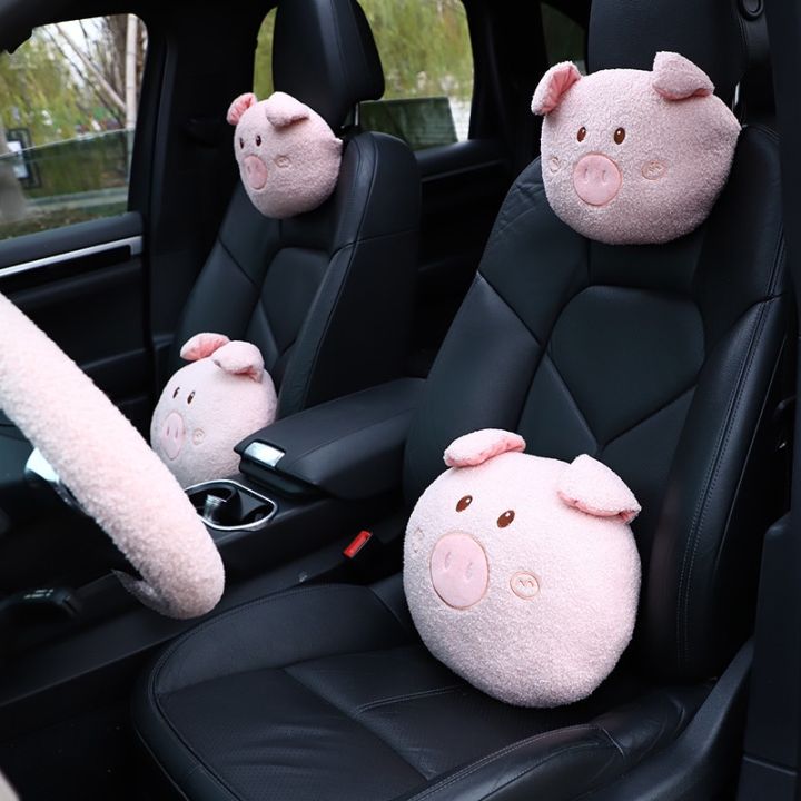 Cute Rabbit Plush, Car Headrest Pillow, Seat Cushion, Cute Car Accessories  Interior, Car Ornament, Comfortable Soft Pillow 