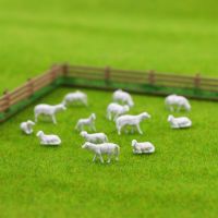 AN8703B 100Pcs-200PCS 1:87 Unpainted White Farm Animals Sheep Collie Dog Shepherd HO Scale Model Scenery Aminals