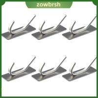 ZOWBRSH 6Pcs เหล็กสแตนเลสสตีล ตะขอติดด้วยตนเอง เงินสีเงิน ทนทานสำหรับงานหนัก ตะขอแบบเหนียว ของใหม่ กันสนิมได้ ตะขอหอคอยในห้องน้ำ ห้องน้ำในห้องน้ำ