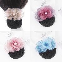 Fashion stewardess hair clip nurse head flower with hair net Korean version of the new adult ladies flower hair accessories