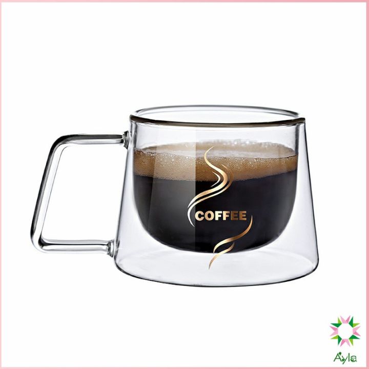 ayla-ถ้วยกาแฟ-แก้วคู่บอโลซิลิเกต-สกรีนอักษร-coffee-แก้วเป่าสองชั้น-coffee-cup
