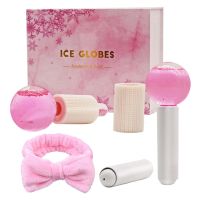 Rotatable Ice Globes for Facials Durable Glass Cryo Sticks Cold Roller Ball for Massage Cooling Globes Roller for Daily Beauty