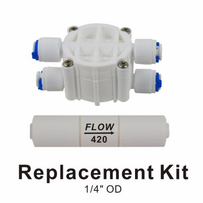 Automatic Shut Off Valve &amp; Flow Restrictor 420cc 14-Inch Quick Connect for RO Reverse Osmosis Systems