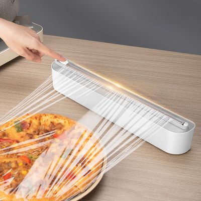 Plastic Cling Wrap Dispenser Refillable Kitchen Wrap Cutting Box with Slider Cutter for Aluminum Foil Wax Paper Cutting BoxAdhesives Tape