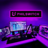 Personalized Gamer Tag for Twitch Wall Lamp Custom Wood LED Neon Sign Control Color and Mode of the Light for Game Room Decor