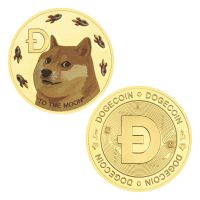 【CC】❧❣  Dogecoin Pattern Collectible Commemorative Coin To The In Doge We Trust Gold Plated Cryptocurrency