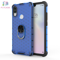 CaseสำหรับXiaomi Redmi Note 7/Redmi Note 7 Proรังผึ้งไฮบริดที่มีความทนทานเกราะปกคลุมด้วยแหวนนิ้วผู้ถือขากันกระแทกปลอก