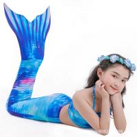 Child Mermaid Swimsuit for Girls Swimming Bating Suit Kids Halloween Christmas Cosplay Mermaid Costume Swimsuit with Garland