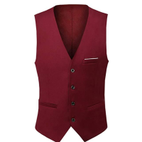 ผู้ชายเข้ารูปพอดีเสื้อกั๊กสูทWaistcoat S-6XL