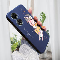 เคส PMP เคส Hp สำหรับ OPPO A78 4G A78 4G เคสโทรศัพท์การ์ตูนมิตรภาพสัตว์เคสป้องกันทนแรงกระแทกคลุมทั้งหมดของเหลวทรงสี่เหลี่ยมดั้งเดิมปลอกซิลิโคน