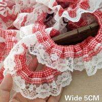 5CM Wide New Pleated 3d Flowers Embroidered Ruffle Trim Clothing Hair Accessories Sewing