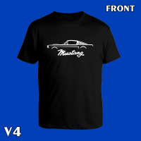 เสื้อยืดคอกลม แขนสั้น Ford Mustang สกรีน Flex pu  ขอบสวย คมชัด ผ้า cotton 100%