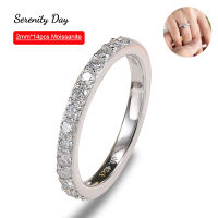 Serenity วัน2มิลลิเมตร * 14ชิ้น D สี Moissanite แถวแหวน S925เงินสเตอร์ลิงชุบทอง18พันเครื่องประดับ Fine สำหรับผู้หญิงของขวัญขายส่ง