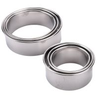 Cookie Biscuit Cutter Set, Round Stainless Steel Pastry Rings 12 Pieces with Round Box for Donut Pastries Fondant Cake