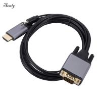 AMELY กับแหล่งจ่ายไฟเสียง1.8M HDMI เป็น VGA สายอะแดปเตอร์ HDMI เป็น VGA ตัวแปลงวิดีโอ HDMI-เข้ากันได้กับ VGA คอนเน็คเตอร์ DVD และเล่น HD HD อะแดปเตอร์สายอะแดปเตอร์ตัวแปลงวิดีโอสำหรับแล็ปท็อป/ดีวีดี/โปรเจคเตอร์/จอภาพ/ทีวี