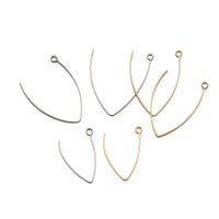 20pcs Stainless Steel 30/40mm French V-shaped Earring Hooks Findings Ear Hook Wire Settings Base For DIY Jewelry Making Supplies