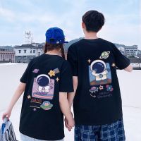 COD DSFDGDFFGHH Astro Cartoon Print Short Sleeve T-shirt Summer Round Neck Loose Large Short Sleeve T-shirt Womens and Mens Fashion Versatile Half Sleeve Top