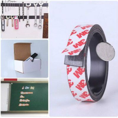 1/3 meters thickness 1.5mm with multiple widths Strong Rubber Magnetic Bar Self Adhesive Magnetic Bar with back Tape