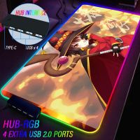 Glowing Mouse Pad 90X40CM Blessings For A Beautiful World Esports Game Aqua Megumin Desk Mat RGB Two-Dimensional Magic Color Rug