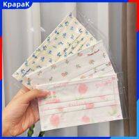 KpapaK หน้ากากป้องกันตัวกรอง3ชั้นสำหรับผู้ใหญ่มาส์กหน้าดอกทิวลิปลายดอกไม้สดใหม่1ชิ้น