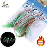 【hot】❡◐✒ Sabiki Fishing Set Soft Bait Wobblers Shrimp Lures Silicone for Night Tackle