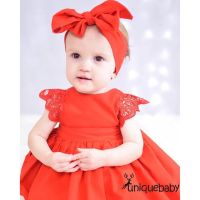 ☀Uni-XMAS Newborn Baby Girl Lace Princess Romper Dress Flower Dress Clothes