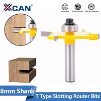 XCAN บิตประเภท T Slotting Bit 8Mm ก้านตัดการกัดไม้4ขลุ่ย Raeting บิตเครื่องมืองานไม้เกรดอุตสาหกรรม1ชิ้น