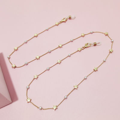 Gold For Bohemian Women Holder Pearl Heart Glasses Chain Fashion