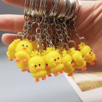 2pcs Little Yellow Duck Keychain Cartoon Anime Cute Mini 2.5cm Little Duck Keyring Pendant Jewelry