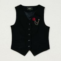 White Western-style young commuter suit vest female British casual slim small ve白色洋气年轻通勤西装马甲女英伦休闲修身小马夹短款无袖坎肩马夹9.3