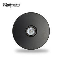 2021Wallpad L6 Black Crystal Glass Wall Light Switch EU French Socket USB Charger RJ45 CAT6 HDMI-compatible Audio Modules DIY